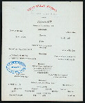 DINNER [held by] TOYO KISEN KAISHA [at] EN ROUTE ABOARD SS HONG KONG MARU (SS;)