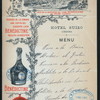 MENU [held by] SUIZO HOTEL [at] "CORDOBA, [?SPAIN]" (HOTEL;)