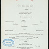 BREAKFAST [held by] TOYO KISEN KAISHA [at] EN ROUTE ABOARD HONG KONG MARU (SS;)