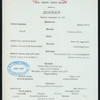 DINNER [held by] TOYO KISEN KAISHA [at] EN ROUTE ABOARD HONG KONG MARU (SS;)
