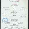DINNER [held by] TOYO KISEN KAISHA [at] EN ROUTE ABOARD HONG KONG MARU (SS;)