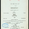 BREAKFAST [held by] TOYO KISEN KAISHA [at] EN ROUTE ABOARD SS HONG KONG MARU (SS;)