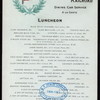 LUNCHEON [held by] LEHIGH VALLEY RAILROAD - DINING CAR SERVICE [at] EN ROUTE (RR)