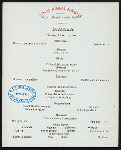 DINNER [held by] TOYO KISEN KAISHA [at] EN ROUTE ABOARD HONG KONG MARU (SS;)