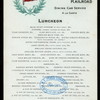 LUNCHEON [held by] LEHIGH VALLEY RAILROAD [at] EN ROUTE (DINING CAR;)