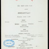 BREAKFAST [held by] TOYO KISEN KAISHA [at] EN ROUTE ABOARD HONG KONG MARU (SS;)