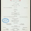 DINNER [held by] TOYO KISEN KAISHA [at] EN ROUTE ABOARD HONG KONG MARU (SS;)