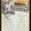 LUNCH [held by] HAMBURG-AMERIKA LINIE [at] EN ROUTE ABOARD FURST BISMARCK (SS;)