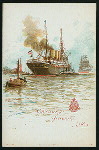 DINNER [held by] HAMBURG-AMERIKA LINIE [at] EN ROUTE ABOARD FURST BISMARCK (SS;)