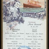 LUNCH [held by] HAMBURG-AMERIKA LINIE [at] EN ROUTE ABOARD FURST BISMARCK (SS;)