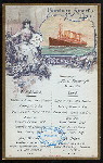 LUNCH [held by] HAMBURG-AMERIKA LINIE [at] EN ROUTE ABOARD FURST BISMARCK (SS;)
