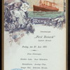 LUNCH [held by] HAMBURG-AMERIKA LINIE [at] EN ROUTE ABOARD FURST BISMARCK (SS;)