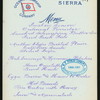 LUNCHEON [held by] OCEANIC STEAMSHIP COMPANY [at] SS SIERRA (SS;)