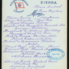 DINNER [held by] OCEANIC STEAMSHIP COMPANY [at] SS SIERRA (SS;)