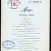 DINNER - SECOND CABIN [held by] OCEANIC STEAMSHIP COMPANY [at] SS SONOMA (SS;)