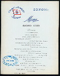 DINNER - SECOND CABIN [held by] OCEANIC STEAMSHIP COMPANY [at] SS SONOMA (SS;)