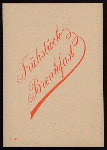 BREAKFAST [held by] HAMBURG-AMERIKA LINIE [at] EN ROUTE ABOARD FURST BISMARCK (SS;)