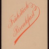 BREAKFAST [held by] HAMBURG-AMERIKA LINIE [at] EN ROUTE ABOARD FURST BISMARCK (SS;)