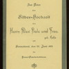 SILVER WEDING ANNIVERSARY [held by] MAX PRALE AND WIFE GEB. KAHLE [at] "HAMBURG, [GERMANY]" (FOR;)