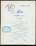 BREAKFAST - SECOND CABIN [held by] OCEANIC STEAMSHIP COMPANY [at] SS SONOMA (SS;)