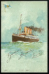 DINNER [held by] HAMBURG-AMERIKA LINIE [at] EN ROUTE ABOARD FURST BISMARCK (SS;)