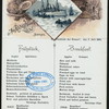 BREAKFAST [held by] NORDDEUTSCHER LLOYD BREMEN [at] EN ROUTE ABOARD DAMPFER FRIEDRICH DER GROSSER (FOR/SS;)