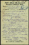 DINNER [held by] BULL'S HEAD RESTAURANT [at] ? (REST;)
