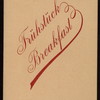 BREAKFAST [held by] HAMBURG-AMERIKA - EXPRESS STEAMER FURST BISMARCK [at] EN ROUTE (SS)