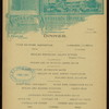 DINNER [held by] STATLER'S HOTEL [at] "BUFFALO, NY" (HOTEL)
