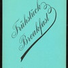 BREAKFAST [held by] HAMBURG-AMERIKA LINIE [at] SS FURST BISMARCK (SS;)