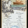 LUNCH [held by] HAMBURG-AMERIKA LINIE [at] SS FURST BISMARCK (SS;)