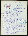 LUNCH [held by] OCEANIC STEAMSHIP COMPANY - SIERRA [at] EN ROUTE (SS)