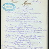 DINNER [held by] OCEANIC STEAMSHIP COMPANY -SIERRA [at] EN ROUTE (SS)