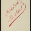BREAKFAST [held by] HAMBURG-AMERIKA LINIE - STEAMER FURST BISMARCK [at] EN ROUTE (SS)