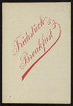 BREAKFAST [held by] HAMBURG-AMERIKA LINIE - STEAMER FURST BISMARCK [at] EN ROUTE (SS)