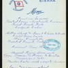 BREAKFAST [held by] OCEANIC STEAMSHIP COMPANY -SIERRA [at] EN ROUTE (SS)