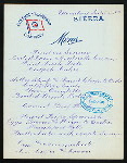 BREAKFAST [held by] OCEANIC STEAMSHIP COMPANY -SIERRA [at] EN ROUTE (SS)
