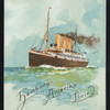 DINNER [held by] HAMBURG-AMERIKA LINIE [at] EN ROUTE ABOARD EXPRESS STEAMER FURST BISMARCK (SS;)