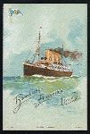 DINNER [held by] HAMBURG-AMERIKA LINIE [at] EN ROUTE ABOARD EXPRESS STEAMER FURST BISMARCK (SS;)
