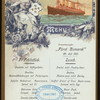 LUNCH [held by] HAMBURG-AMERIKA LINIE [at] EN ROUTE ABOARD EXPRESS STEAMER FURST BISMARCK (SS;)