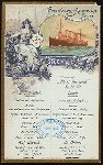 LUNCH [held by] HAMBURG-AMERIKA LINIE [at] EN ROUTE ABOARD EXPRESS STEAMER FURST BISMARCK (SS;)