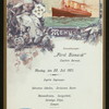 LUNCH [held by] HAMBURG-AMERIKA LINIE [at] EN ROUTE ABOARD EXPRESS STEAMER FURST BISMARCK (SS;)