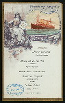 LUNCH [held by] HAMBURG-AMERIKA LINIE [at] EN ROUTE ABOARD EXPRESS STEAMER FURST BISMARCK (SS;)