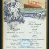 LUNCH [held by] HAMBURG-AMERIKA LINIE [at] EN ROUTE ABOARD EXPRESS STEAMER FURST BISMARCK (SS;)