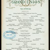 SUPPER [held by] GRAND UNION [at] SARATOGA SPRINGS [NY] (HOTEL;)