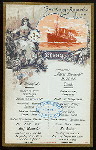 LUNCH [held by] HAMBURG-AMERIKA LINIE [at] EN ROUTE ABOARD EXPRESS STEAMER FURST BISMARCK (SS;)