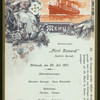 LUNCH [held by] HAMBURG-AMERIKA LINIE [at] EN ROUTE ABOARD EXPRESS STEAMER FURST BISMARCK (SS;)