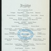 BREAKFAST [held by] HOTEL COLONIAL [at] "NASSAU, THE BAHAMAS" (FOR;)