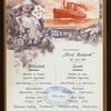 LUNCH [held by] HAMBURG-AMERIKA LINIE [at] EN ROUTE ABOARD EXPRESS STEAMER FURST BISMARCK (SS;)