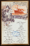 LUNCH [held by] HAMBURG-AMERIKA LINIE [at] EN ROUTE ABOARD EXPRESS STEAMER FURST BISMARCK (SS;)